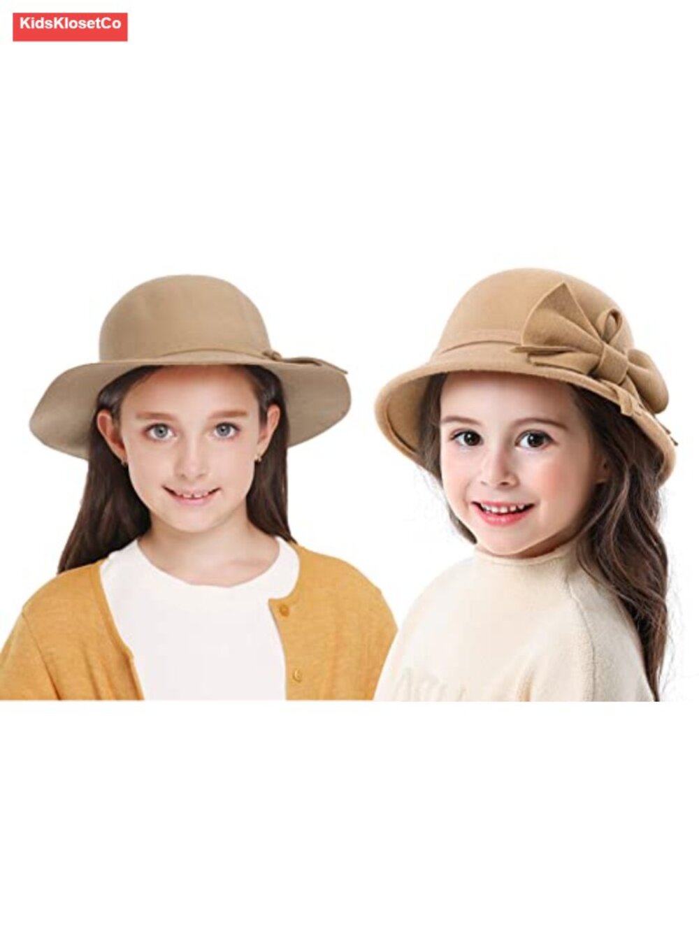Girls 100% Wool Winter Warm Fedora Floppy Bucket Hat Adjustable